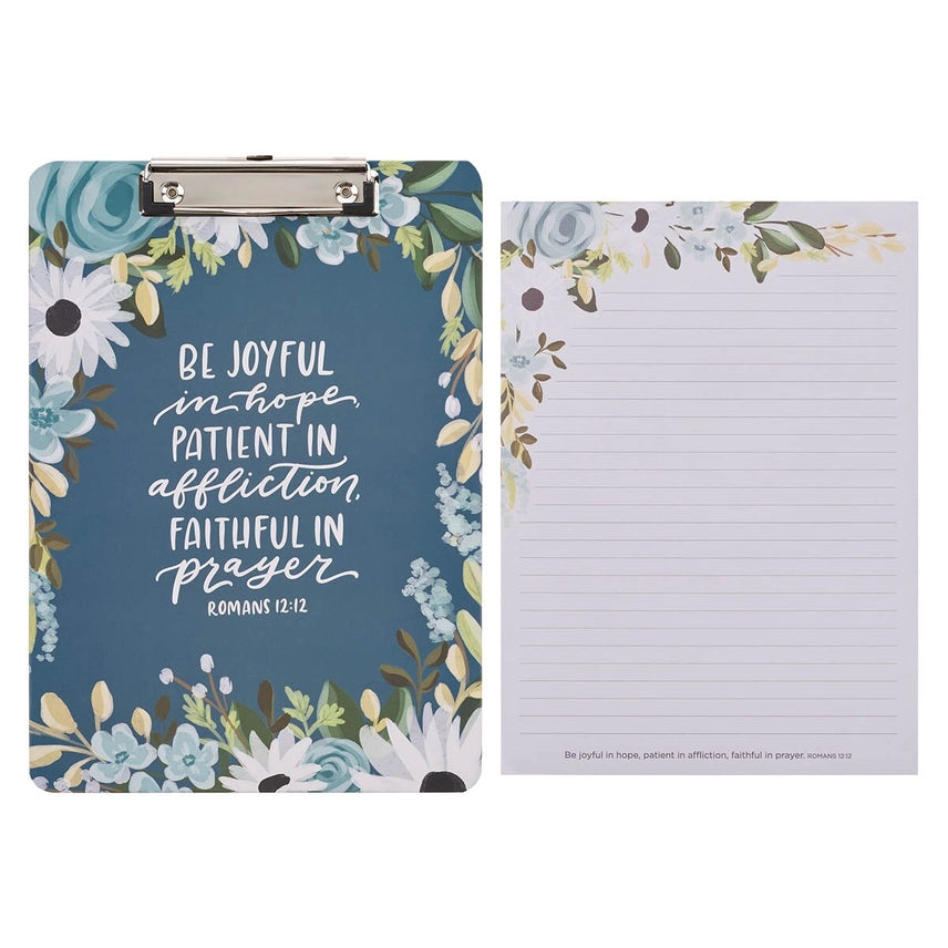 Blue Be Joyful in Hope Clipboard