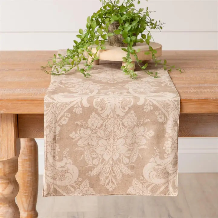 Vintage Taupe Table Runner