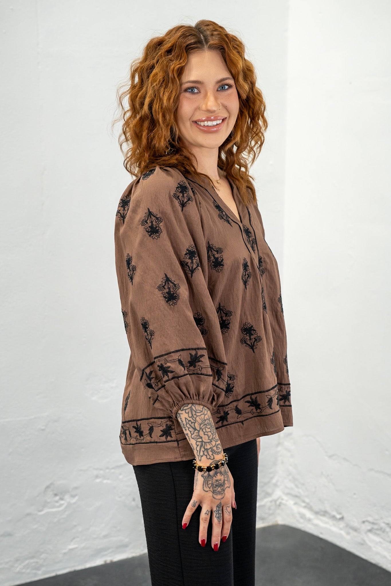 Inez Embroidered Top
