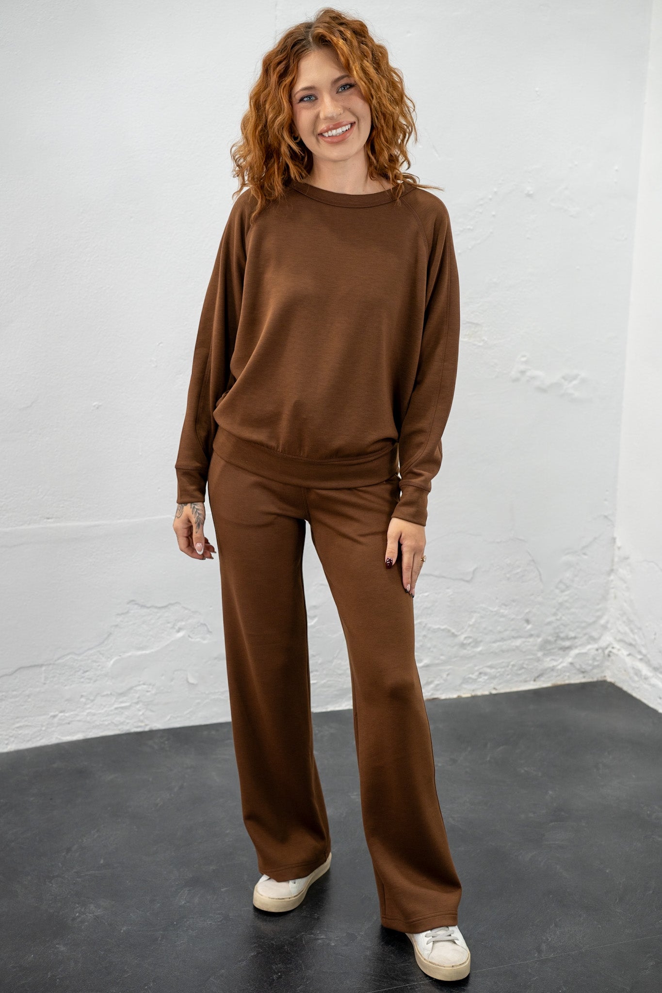 Nicole Brown Scuba Pant Set