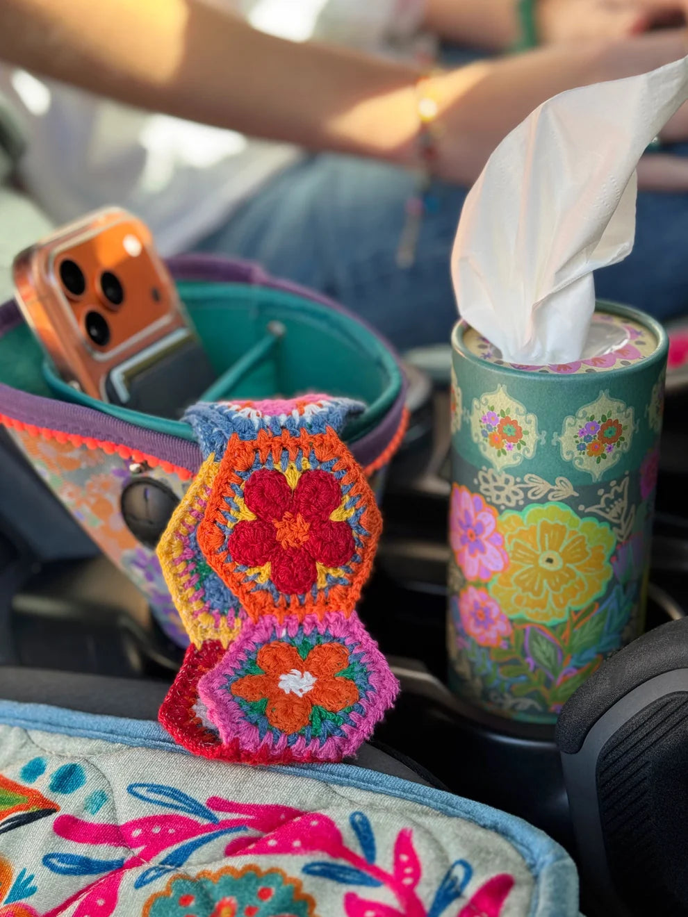 Folk Patchwork Car Tissues