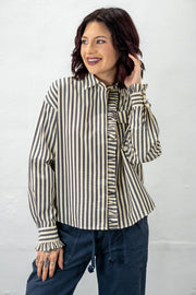 Trisha Ruffle Stripe Top