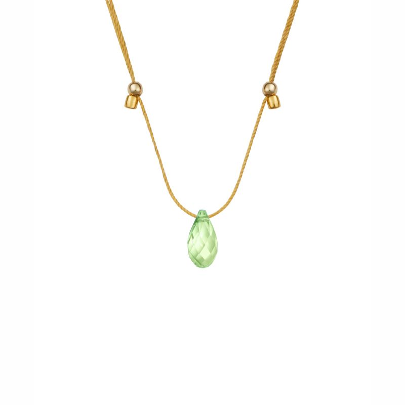 Green Opal Prism Crystal Necklace