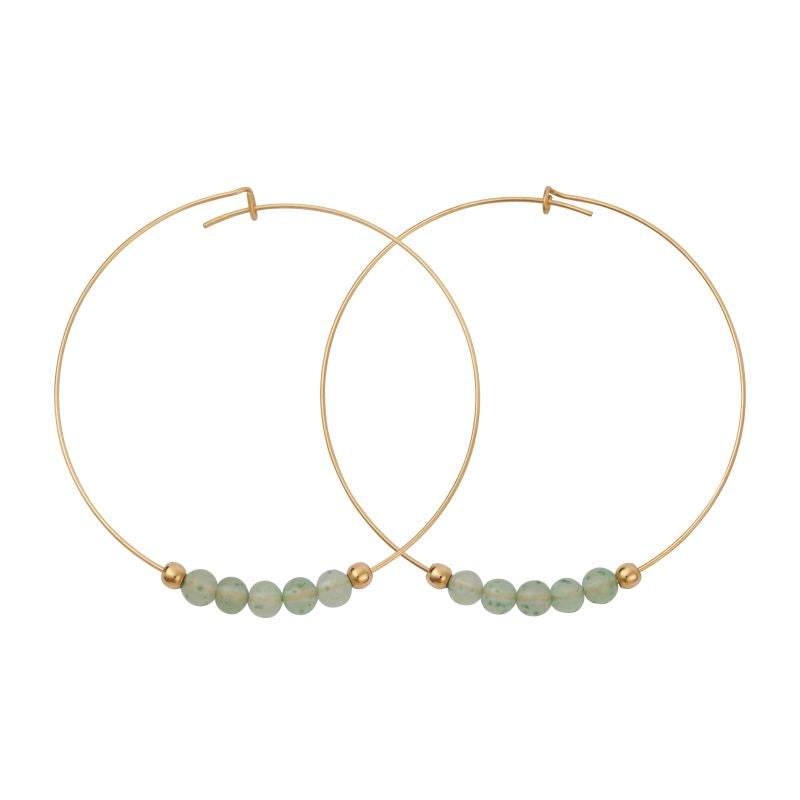 Green Aventurine 14K Gold Filled Hoops