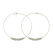 Green Aventurine Sterling Silver Hoops