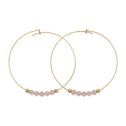 Rose Quartz 14K Gold Filled Hoops