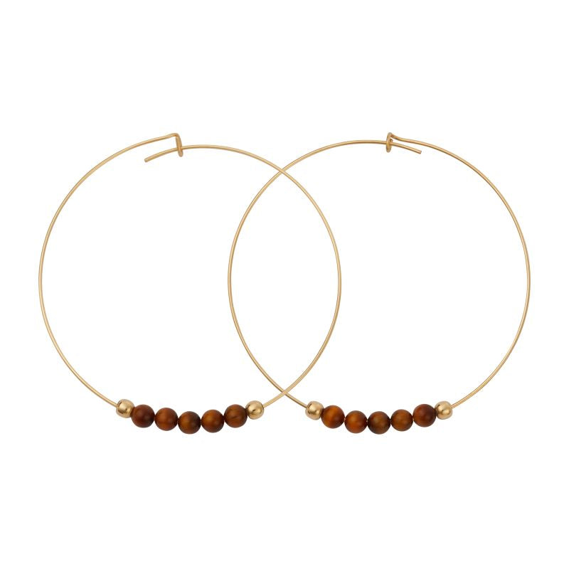 Tiger's Eye 14K Gold Filled Hoops