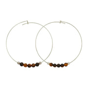 Tiger's Eye Sterling Silver Hoops