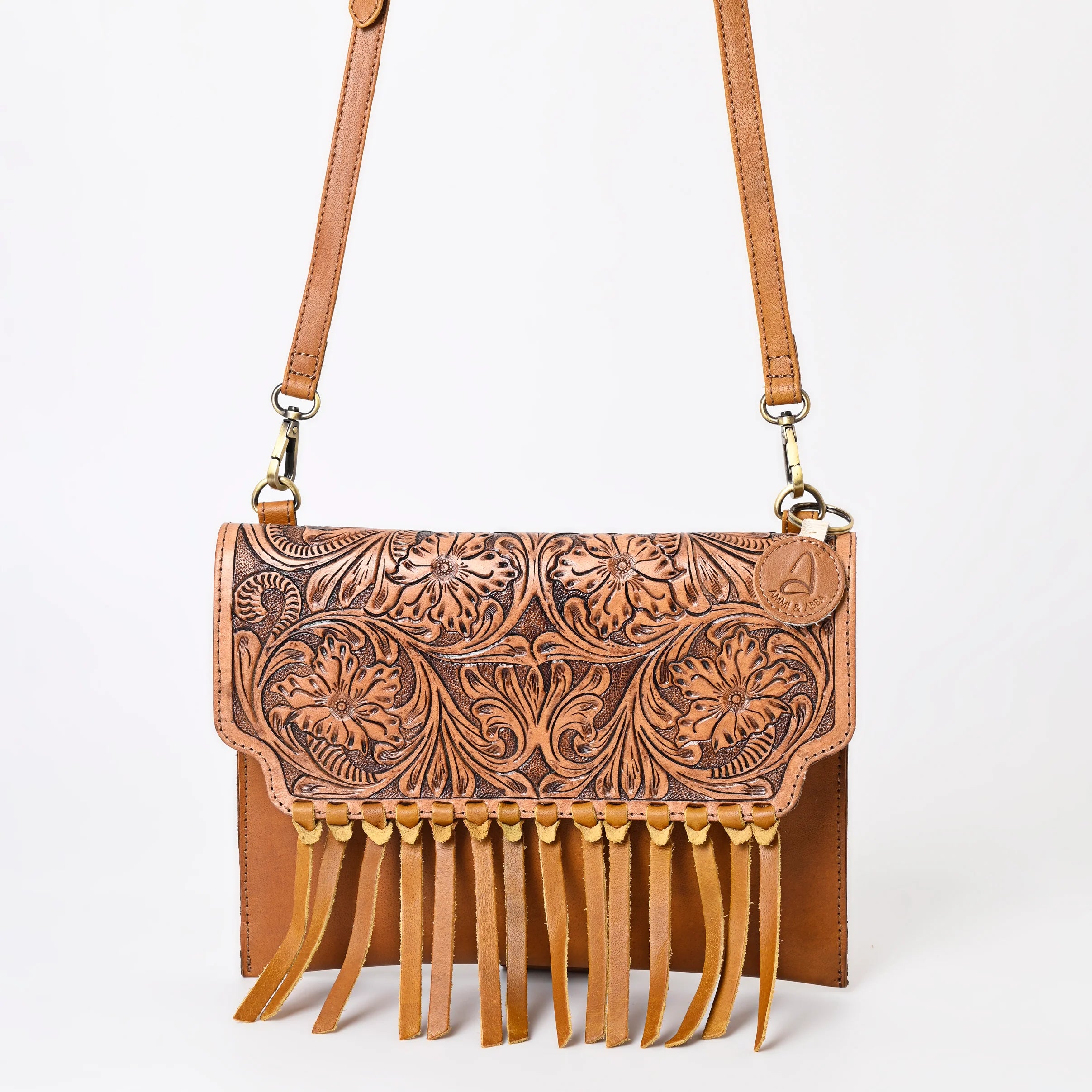 Out West Tan Leather Crossbody