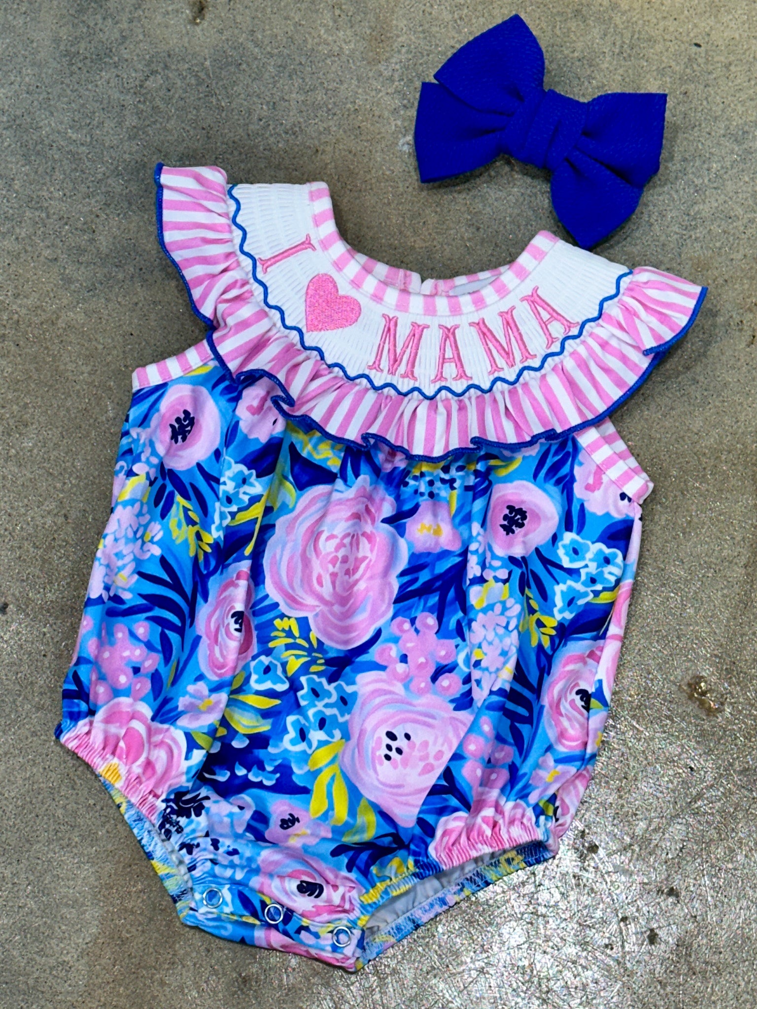 I <3 MAMA Smocked Onesie