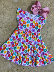 Groovy Bloom Ruffle Dress