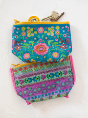 Small Folk Flower Reversible Zip Pouch