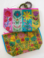 Floral Colorblock Reversible Pouch