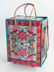 Folk Flower Rolling Tote Bag
