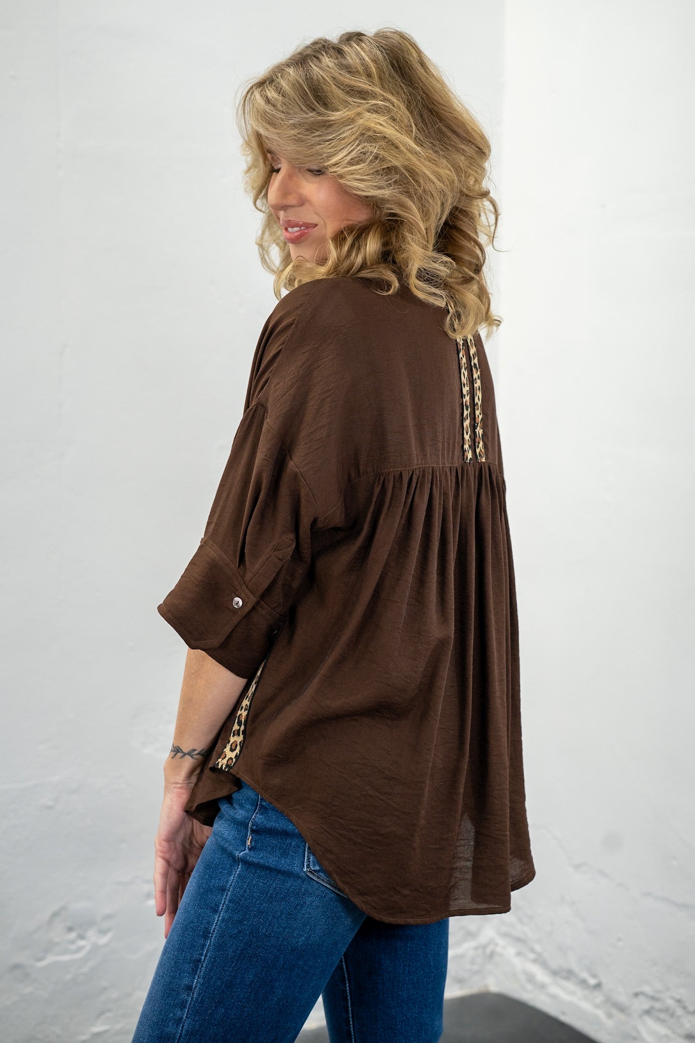Berkley Brown Button-Up Top