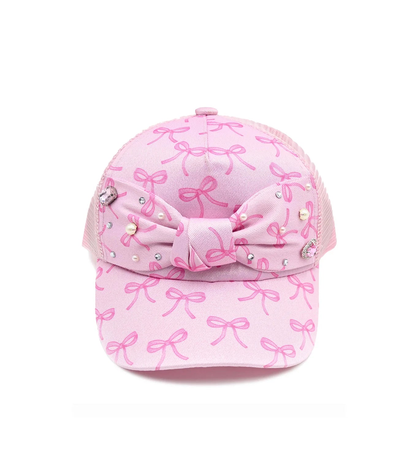 Girls Pink Bows Trucker Hat