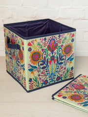 Sage Folk Floral Collapsible Storage Bin