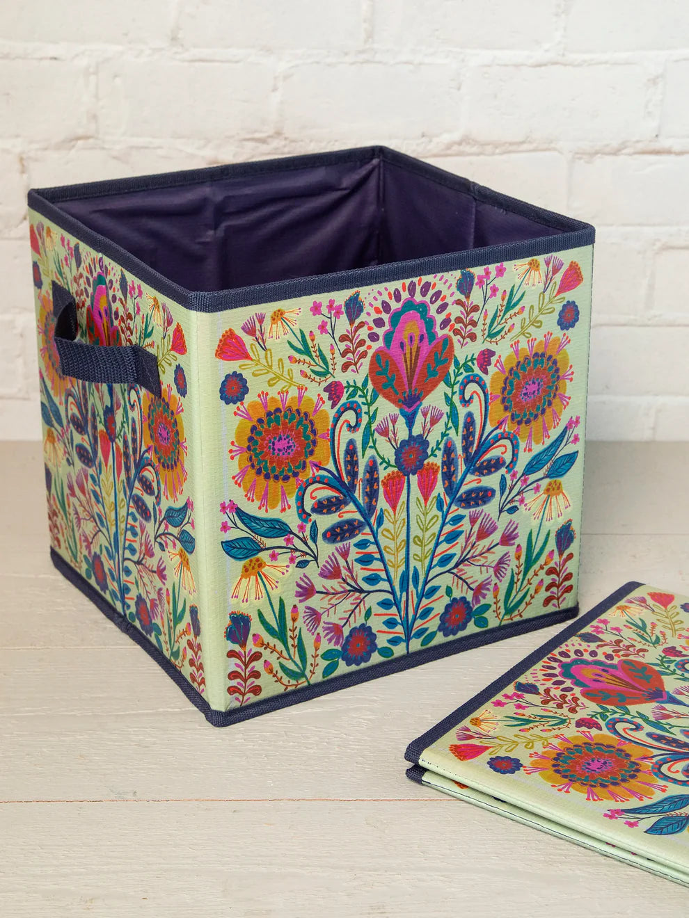 Sage Folk Floral Collapsible Storage Bin