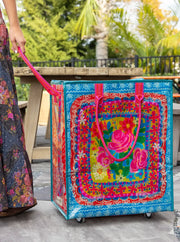 Flower Bouquet XL Rolling Tote Bag