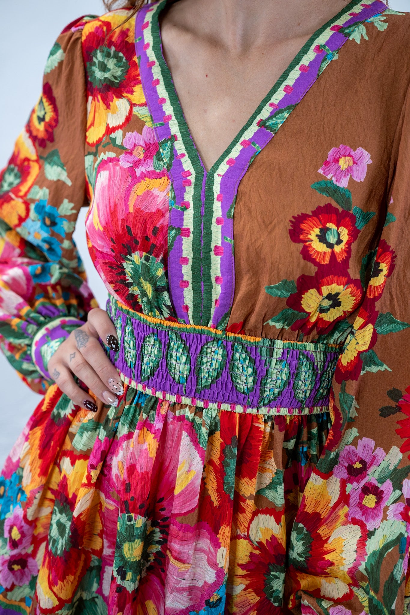 Alice Camel Floral Dress