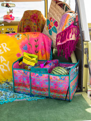 Rainbow Floral Car Trunk Organizer
