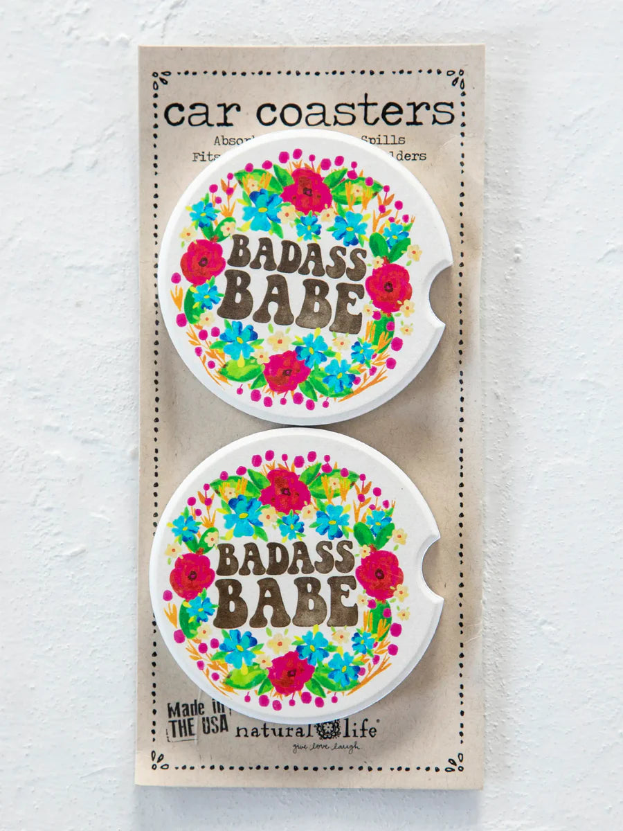 Badass Babe Car Coaster Set