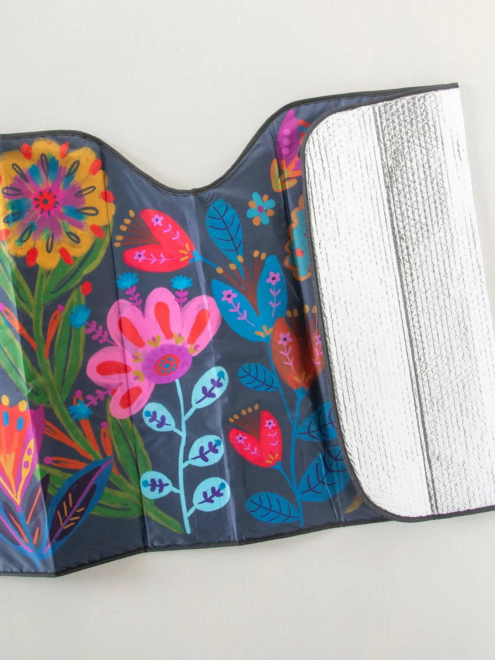 Navy Floral Car Sun Shade