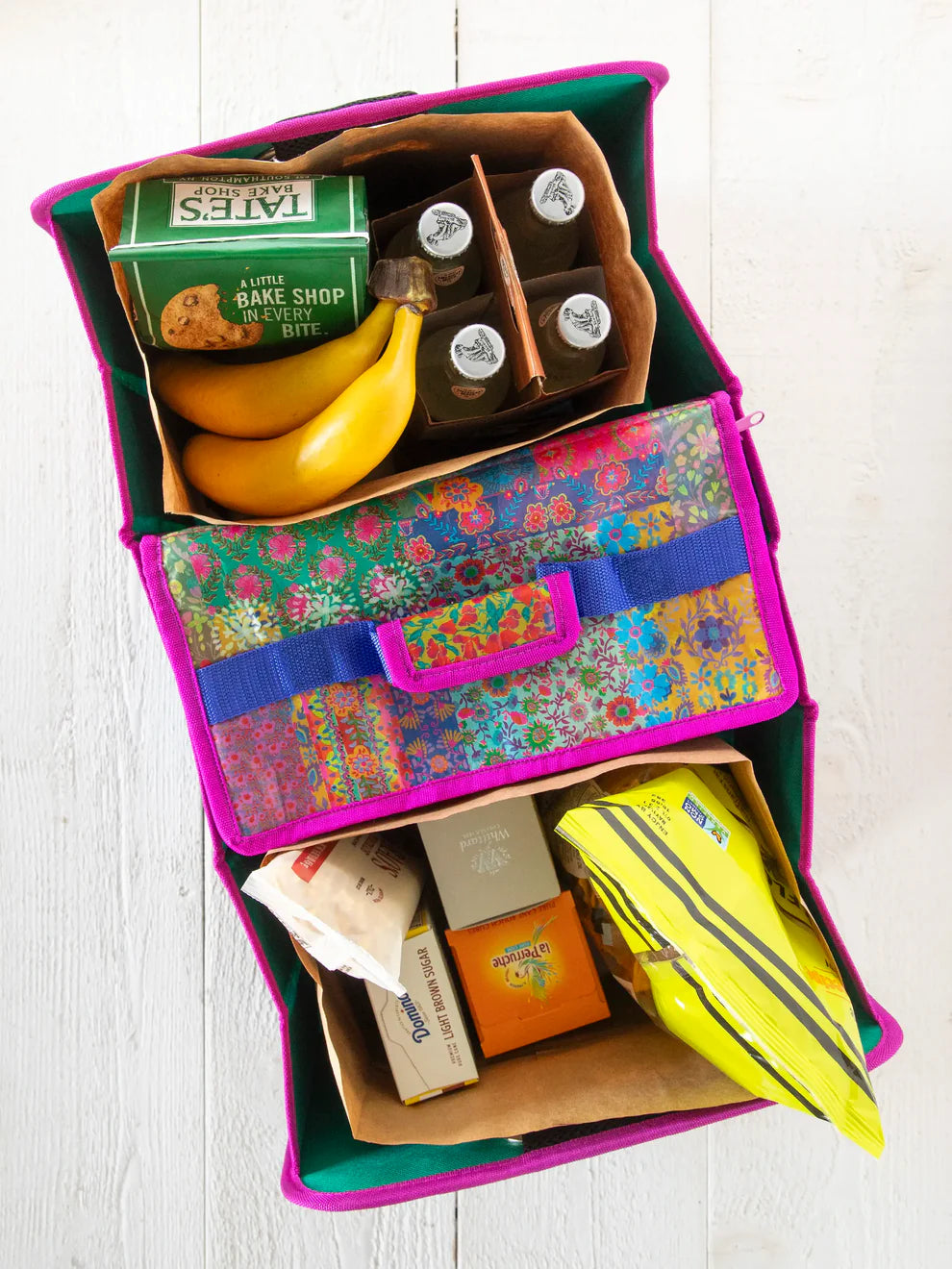Navy Folk Flower Car Trunk Organizer
