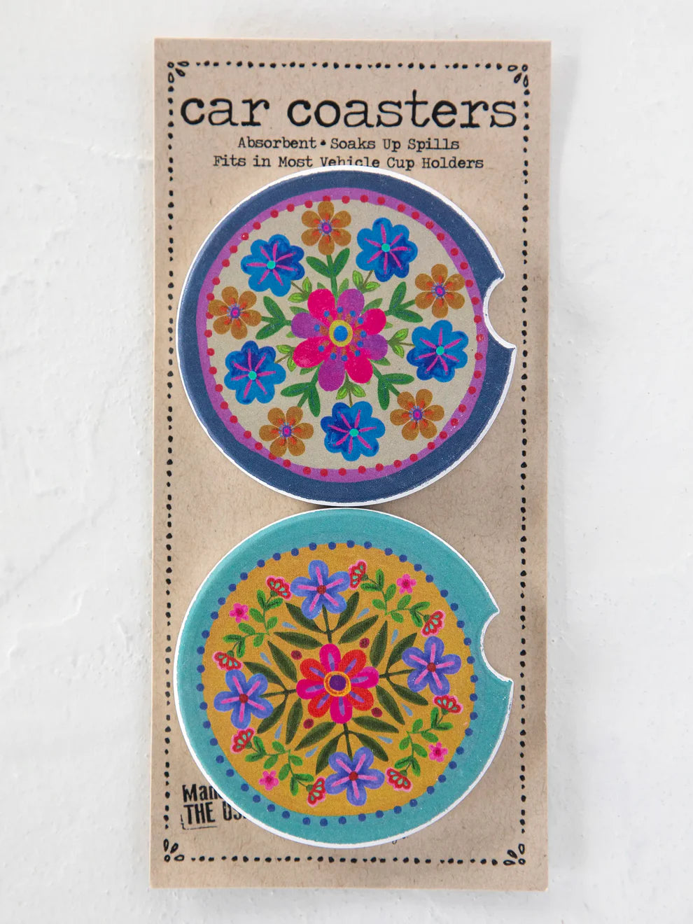 Bold Flower Car Coaster Set