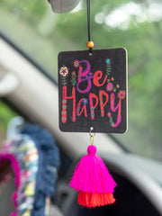 Be Happy Tassel Air Freshener