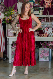 Red Velvet Reindeer Midi Dress