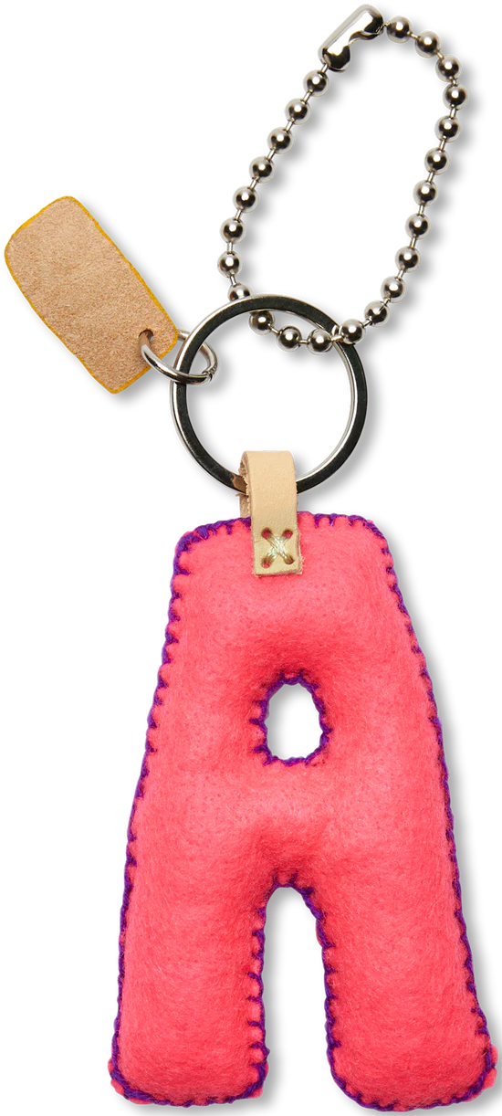 Pink Felt Initial Bag Charm/Keyring