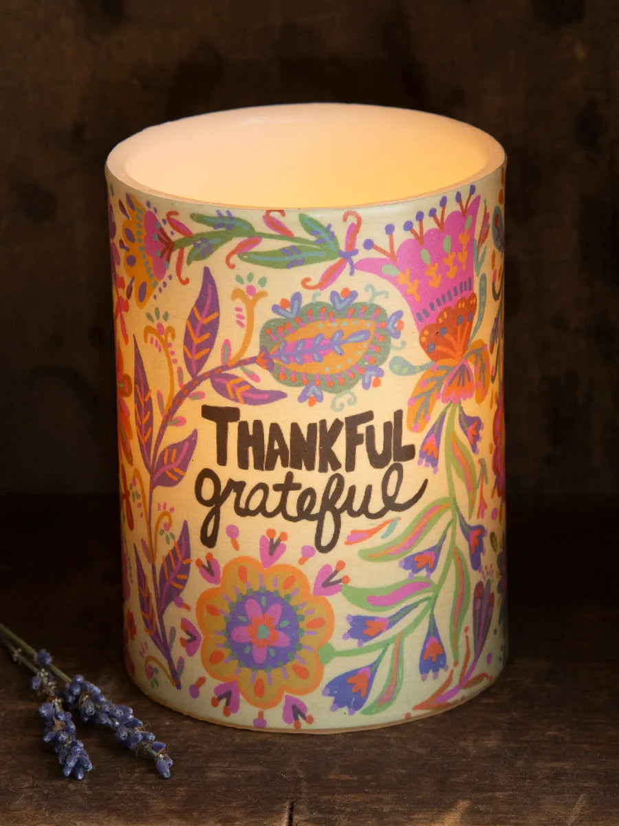 Thankful Grateful Flameless Candle