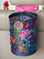 Folk Flower Pop Up Car Trash Bin