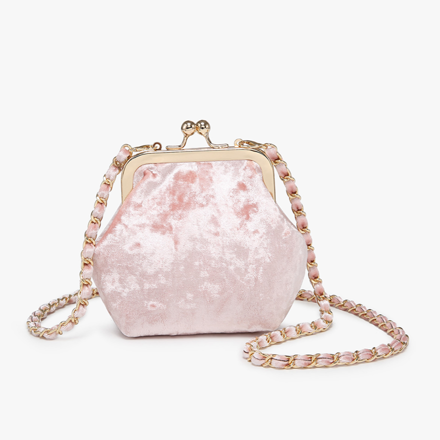 Cleo Velvet Pink Coin Pouch