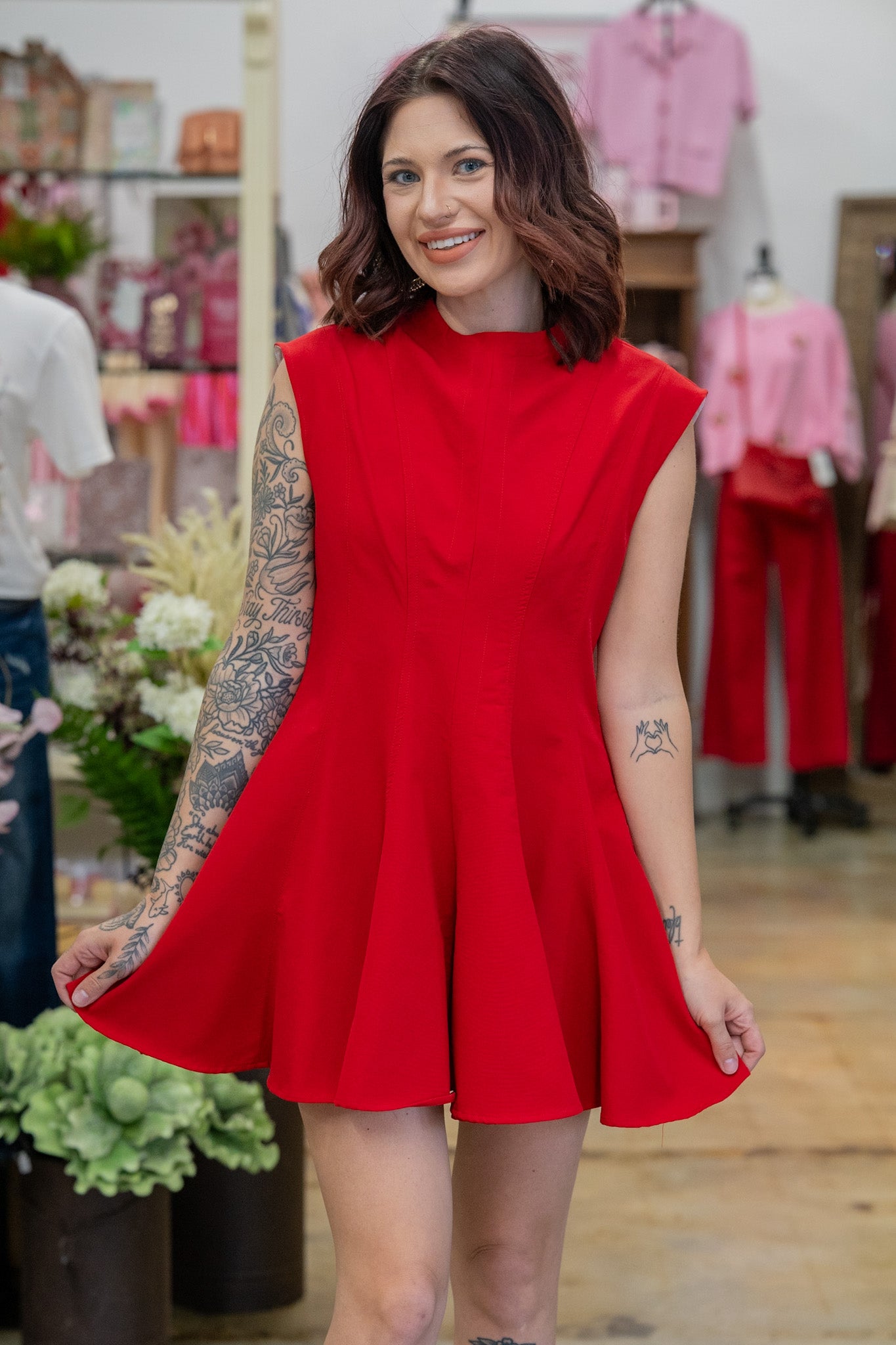 Jackie Red Sleeveless Dress