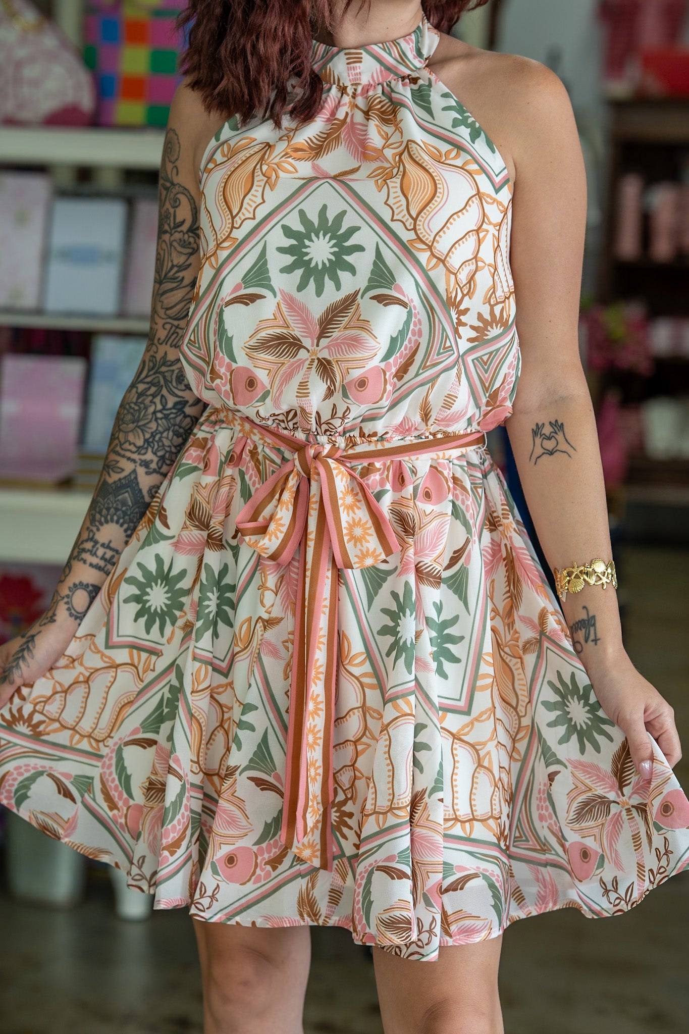 Seashell Whispers Halter Dress