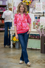 Tropic Radiance Pink & Red Top