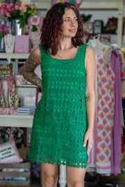 Island Glow Green Textured Dress - Final Sale!