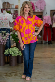 Blooming Beauty Orange Top