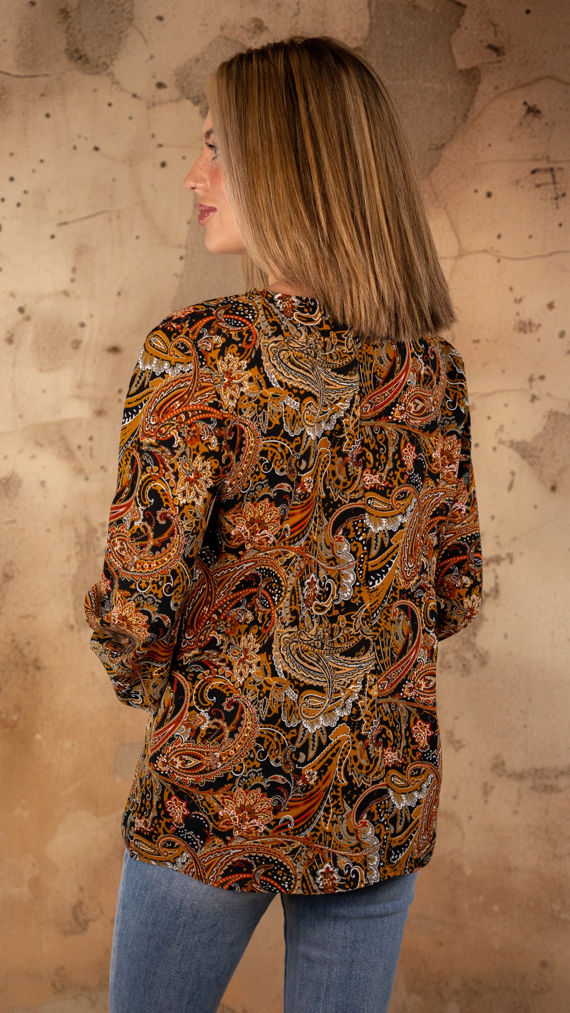 Cordelia Rust Paisley Top