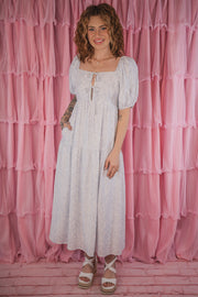 Lucy Light Blue Floral Maxi Dress