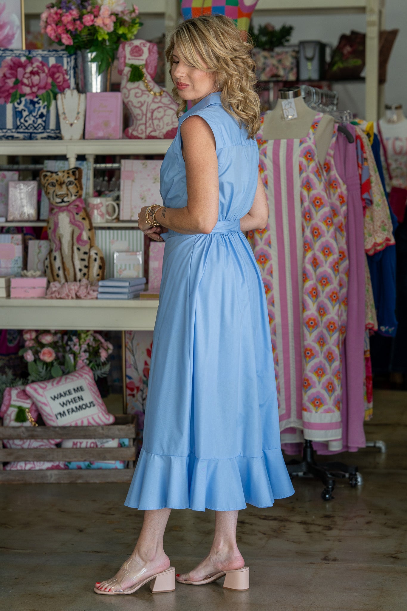 Porcelain Skies Wrap Around Dress