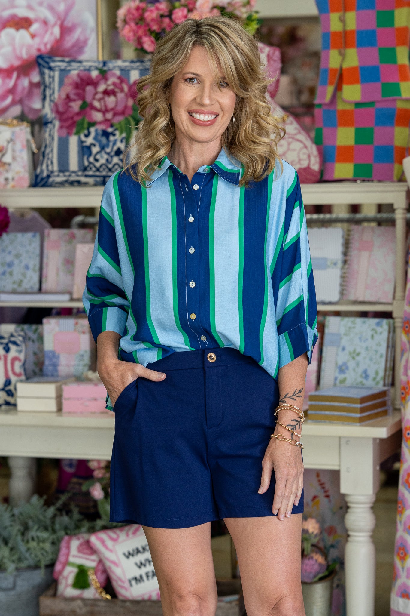 Cabana Club Button-Down Blouse