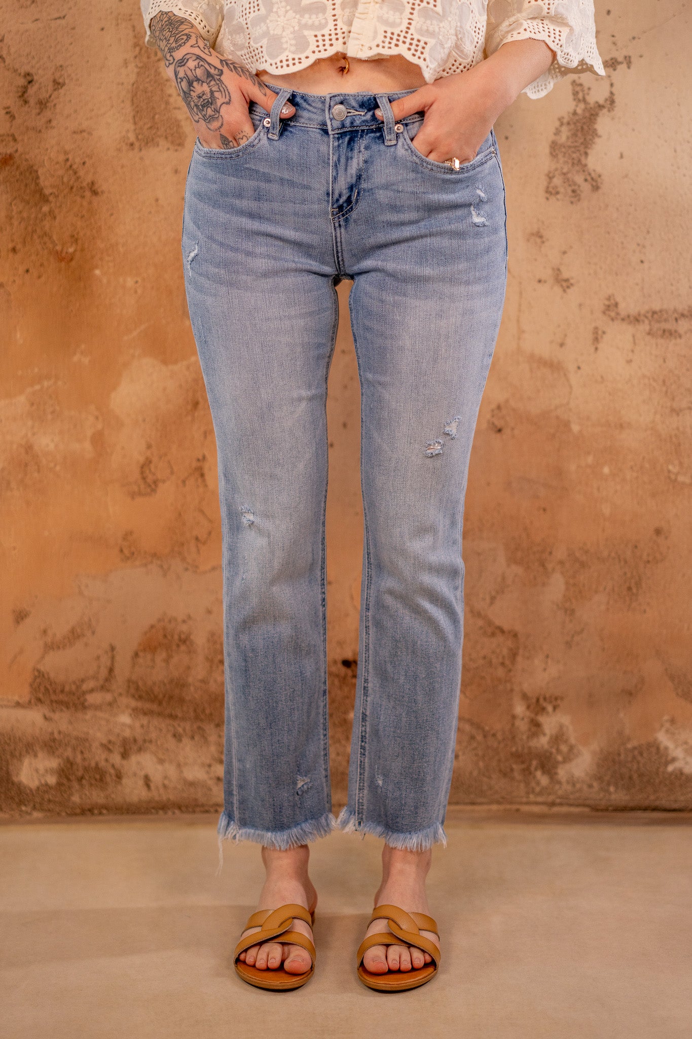 Colette Mid Rise Cigarette Crop Jeans