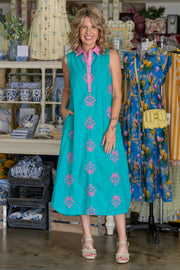 Fonda Turquoise & Pink Dress