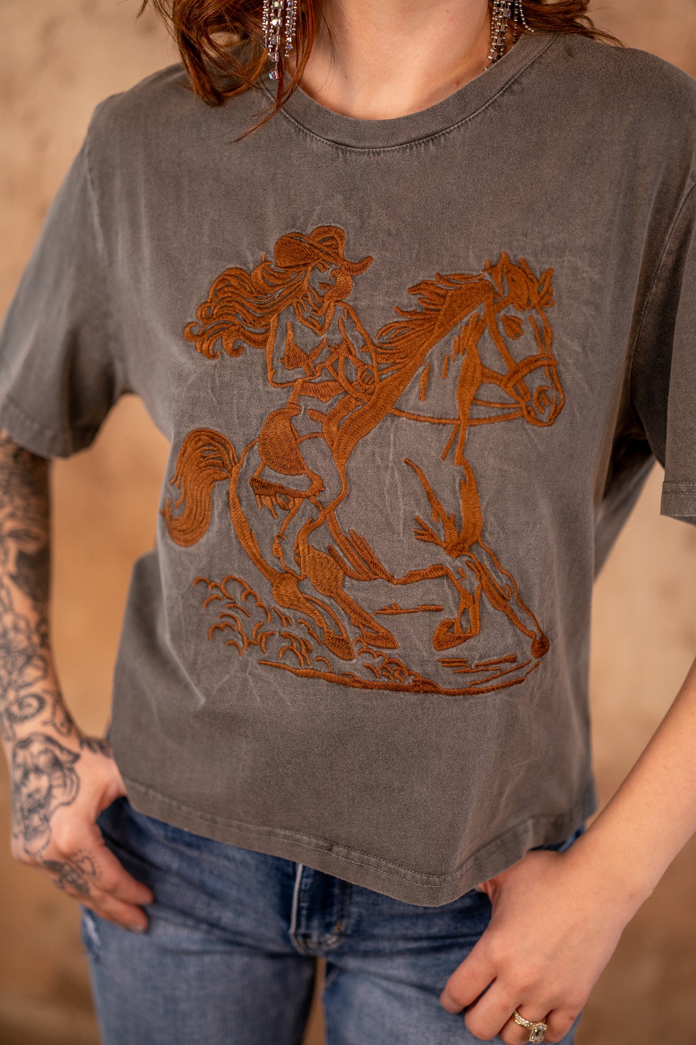 Saddle Up Embroidered Tee