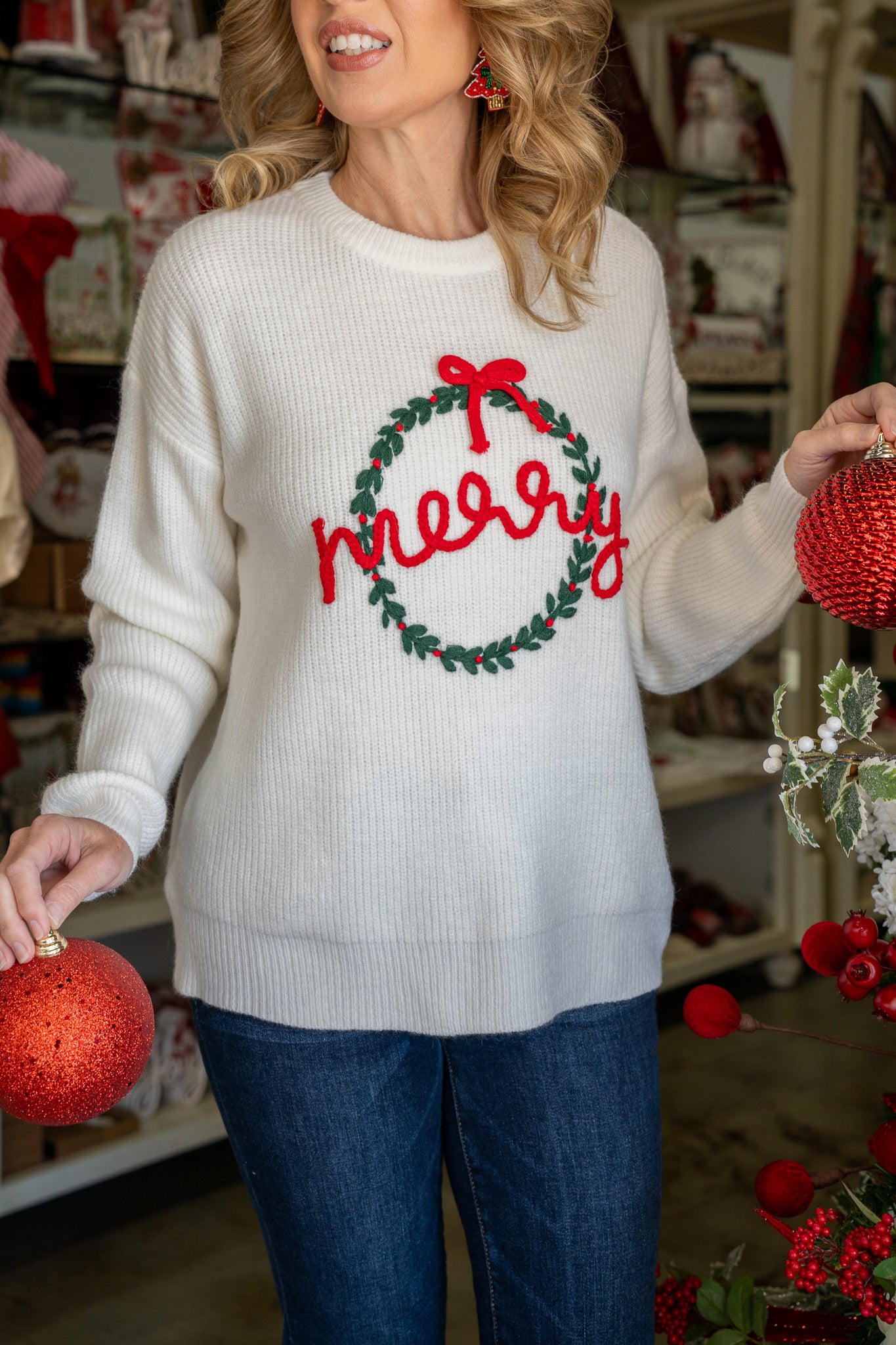 Merry Era Wreath Sweater