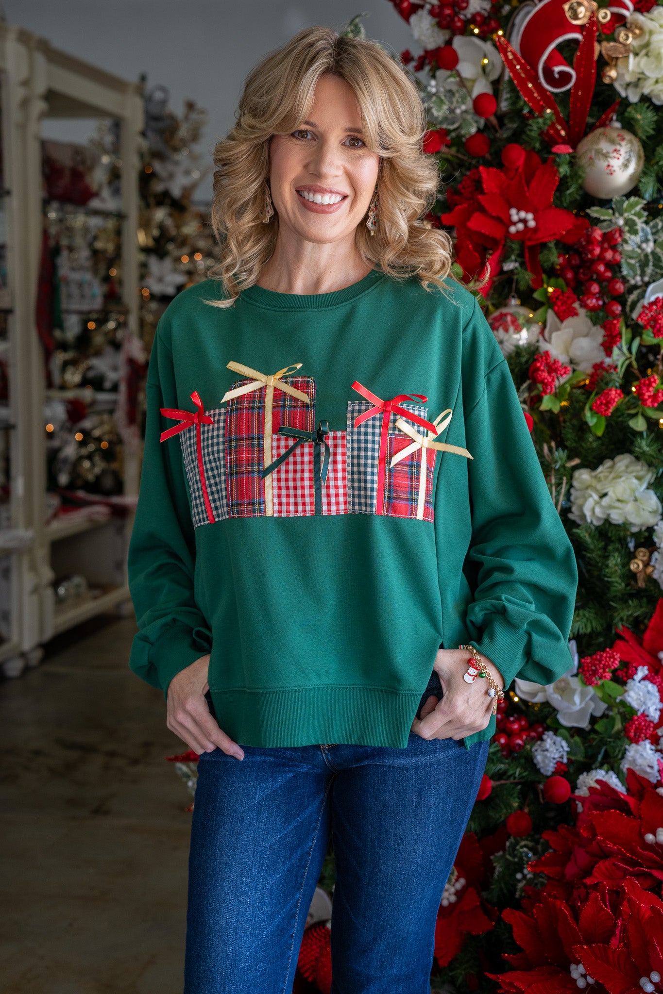 A Merry Mood Green Sweatshirt