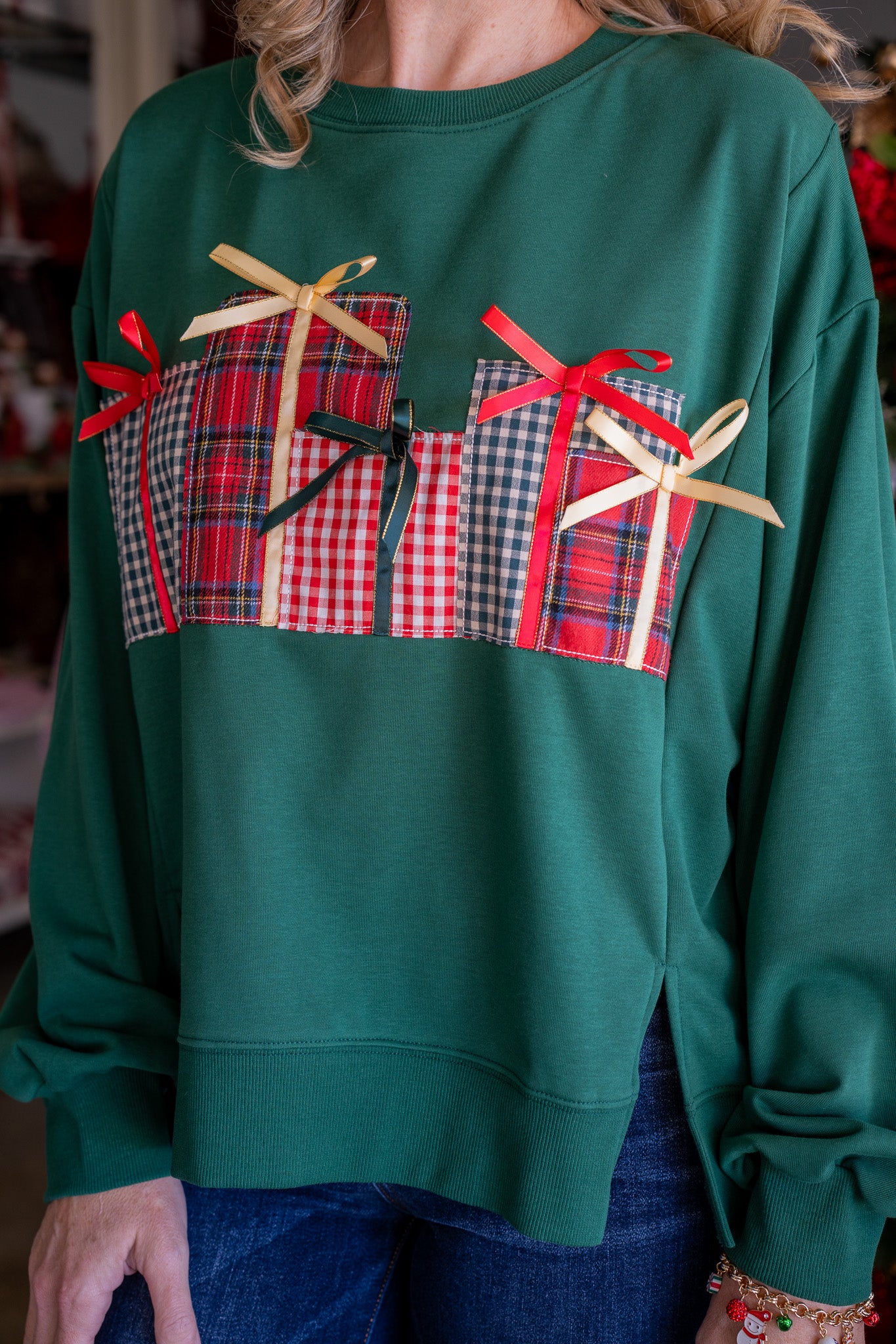 A Merry Mood Green Sweatshirt